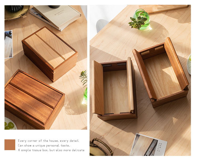 Modern Wood Tissue Box,for Living Room, Bedroom & Office