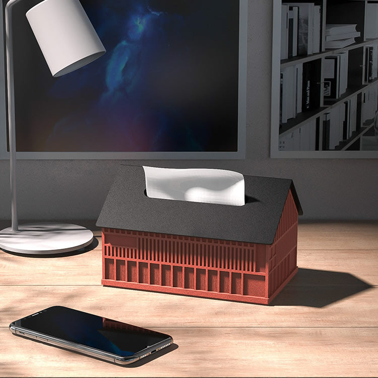Modern Concrete House Tissue Box – Unique Cement Home Decor Tissue Holder