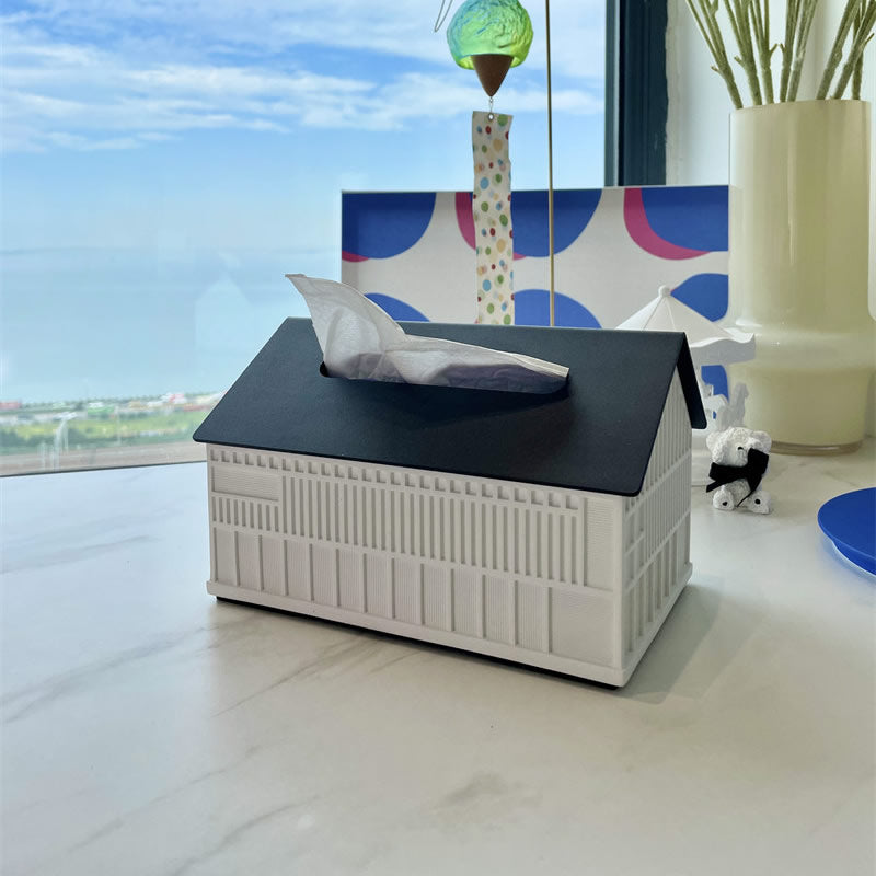 Modern Concrete House Tissue Box – Unique Cement Home Decor Tissue Holder