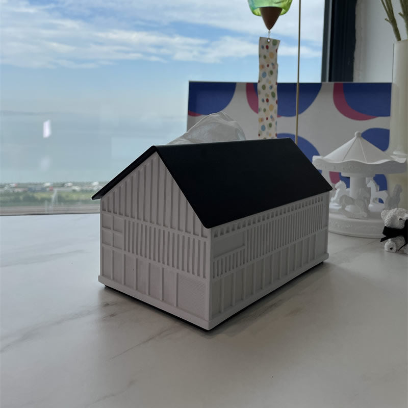 Modern Concrete House Tissue Box – Unique Cement Home Decor Tissue Holder