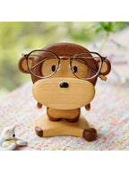 Wooden Monkey - Shaped Phone Stand, Cute Animal Cell Phone Holder for Desk