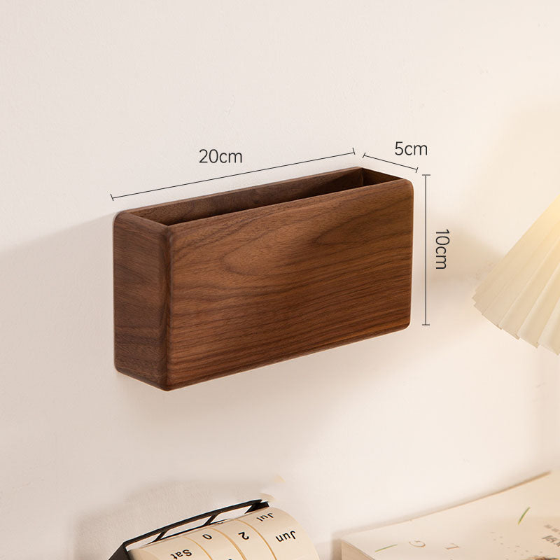 Adhesive Wall Storage Boxes, Home Wooden Wall - Mounted Organizers