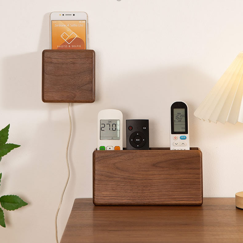 Adhesive Wall Storage Boxes, Home Wooden Wall - Mounted Organizers