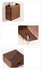 Adhesive Wall Storage Boxes, Home Wooden Wall - Mounted Organizers