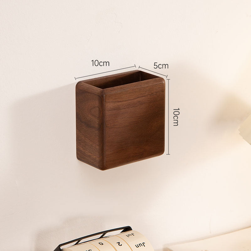 Adhesive Wall Storage Boxes, Home Wooden Wall - Mounted Organizers