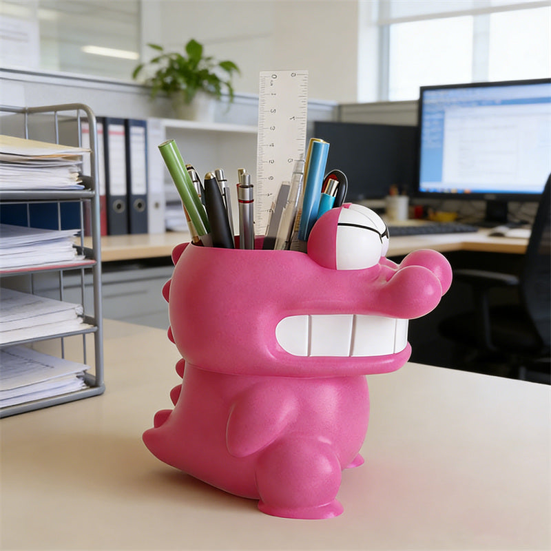 Angry Pink Crocodile Pencil Holder – Fun & Quirky Desk Organizer with Big Eyes
