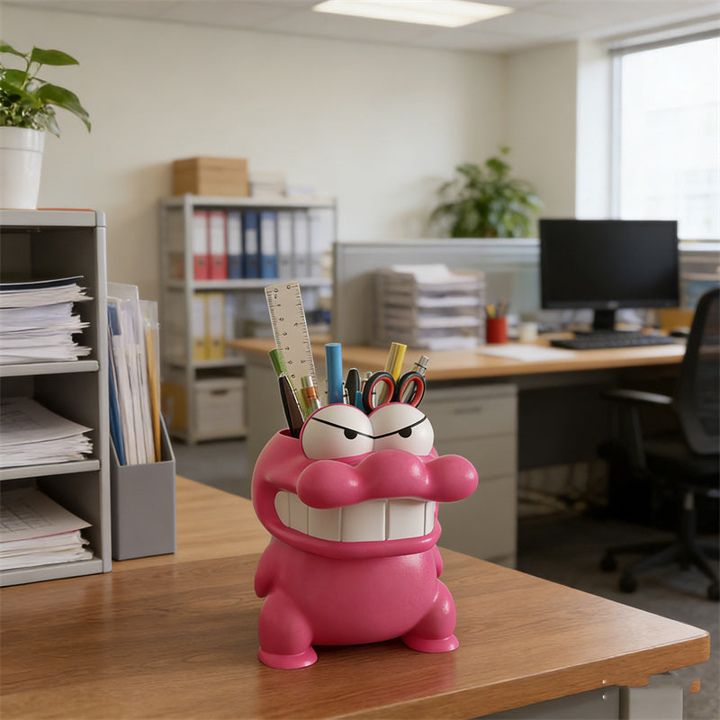 Angry Pink Crocodile Pencil Holder – Fun & Quirky Desk Organizer with Big Eyes