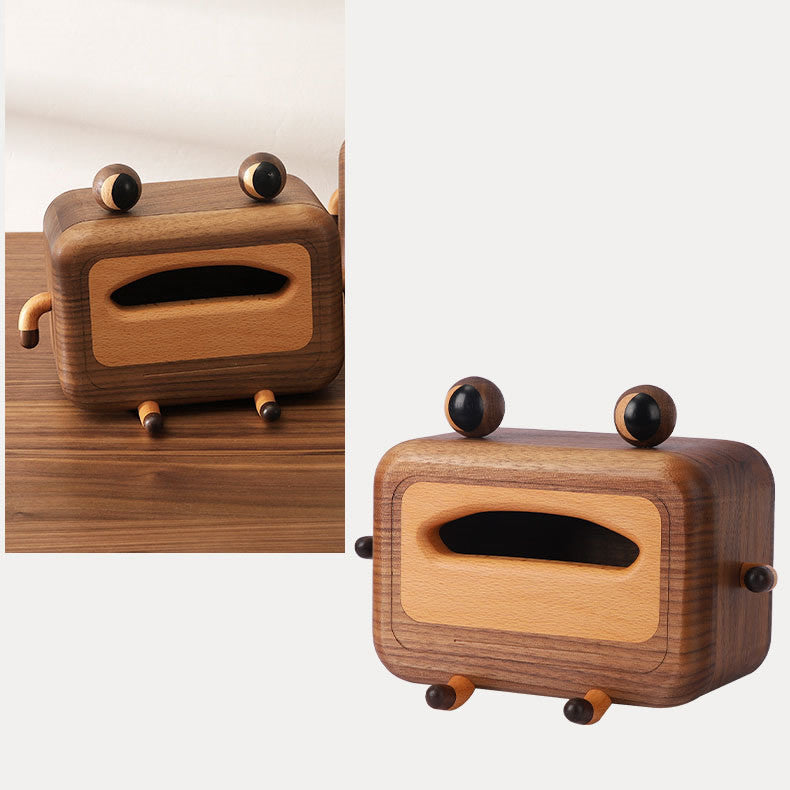 Cute Wooden Monster Tissue Box – Fun Cartoon Tissue Holder for Home & Office