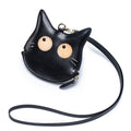 Cat-Shaped Genuine Leather Coin Purse with Detachable Lanyard