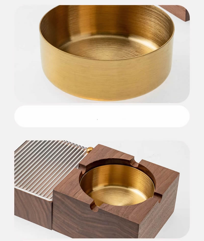 Wooden Cigarette Case with Ashtray, 2 - in - 1 Smoking Accessory Organizer
