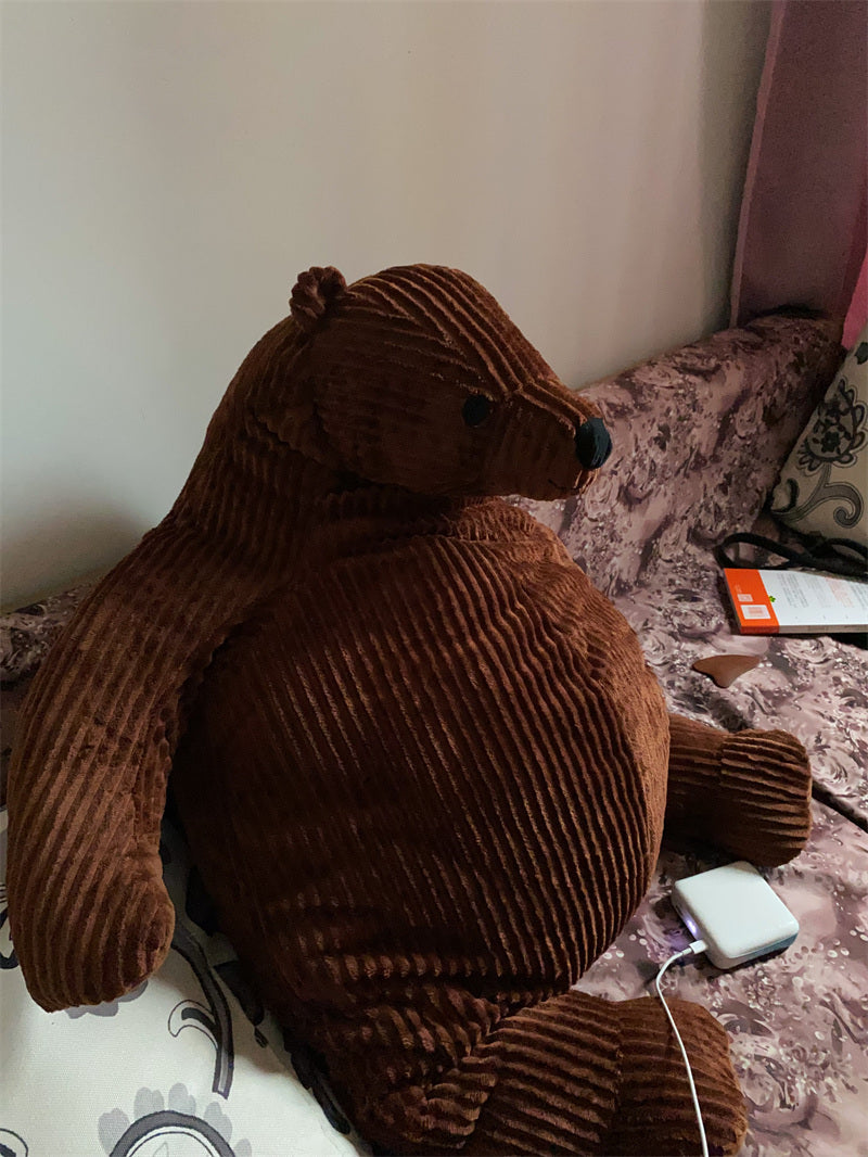 Corduroy Bear Plush Toys - Brown Bear and White Polar Bear Stuffed Animals