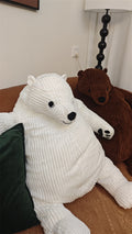 Corduroy Bear Plush Toys - Brown Bear and White Polar Bear Stuffed Animals