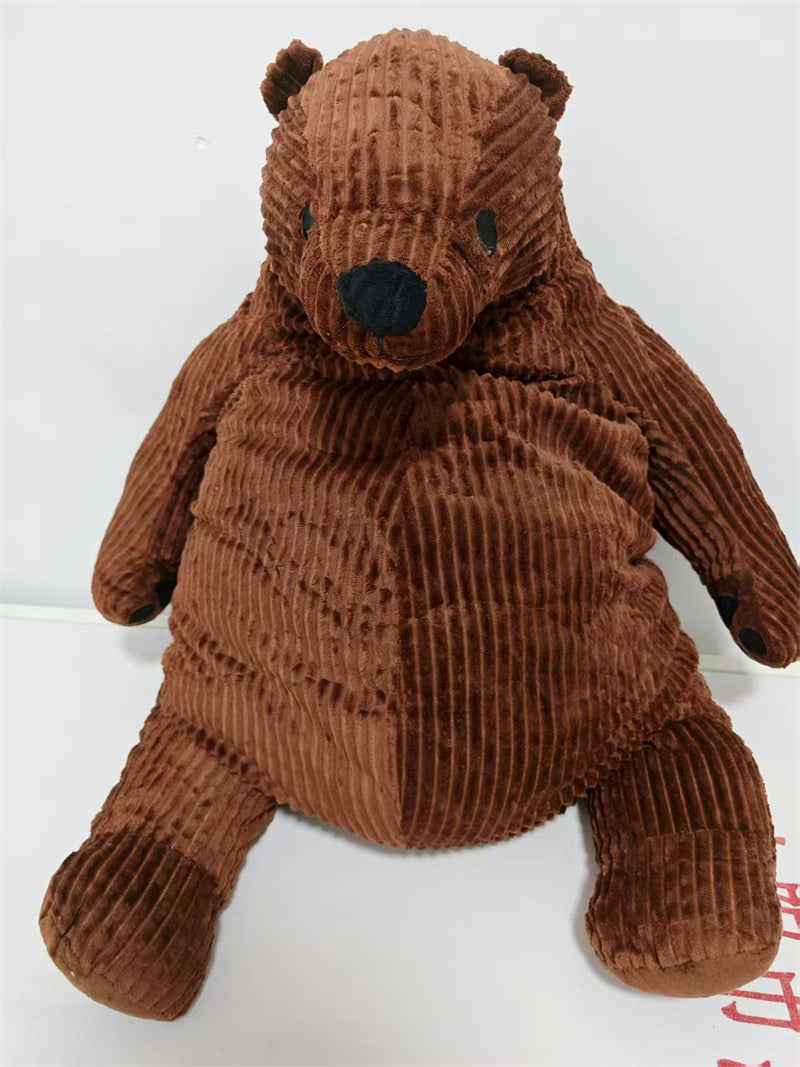 Corduroy Bear Plush Toys - Brown Bear and White Polar Bear Stuffed Animals