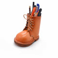 Cowhide Leather Boot - Shaped Pen Holder, Unique Desk Organizer