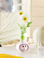 Cute Garlic - Shaped Ceramic Vase, Whimsical Flower Holder for Home Decor