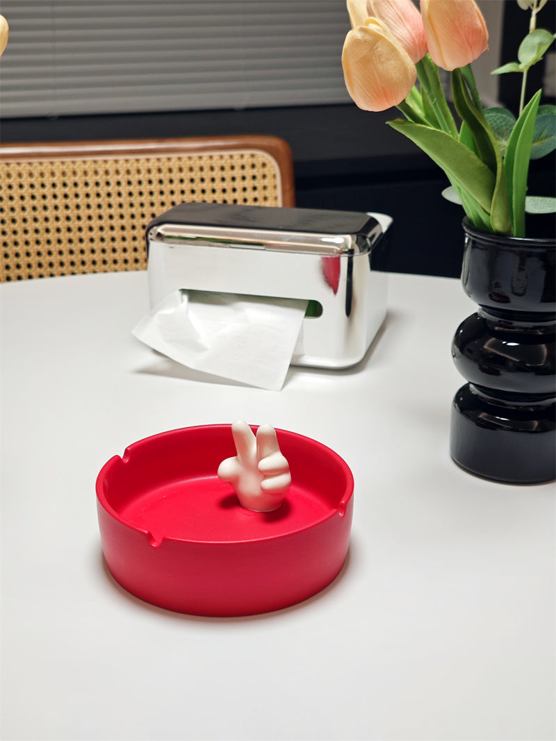 Creative "Peace Sign" Hand Ashtray, Funny Decorative Cigarette Ashtray