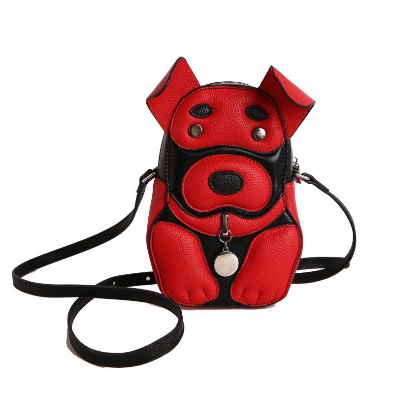 Cute 3D Dog-Shaped Crossbody Mini Bag, Leather Cartoon Sling Purse, Novelty Shoulder Bag for Women & Teens
