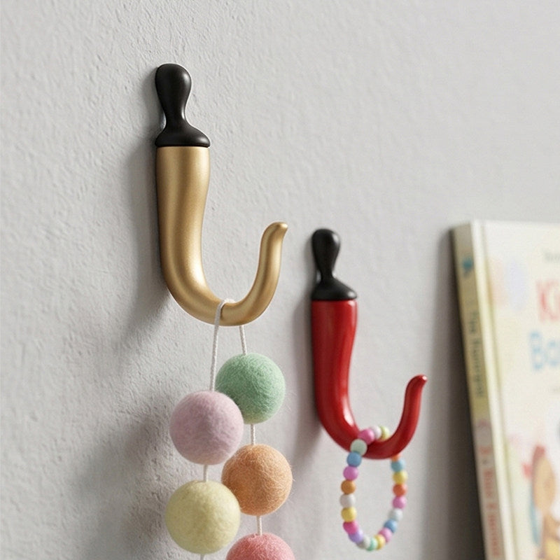 Cute Chili Pepper Shaped Resin Wall Hook , Multi-Color Wall Decorative Coat Hook for Home & Room