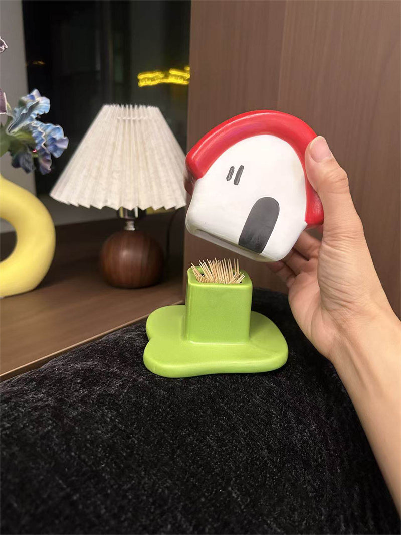 Cute House-Shaped Ceramic Toothpick Holder – Fun Desktop Organizer for Kitchen & Dining