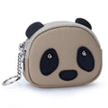 Cute Panda Mini Zipper Coin Purse, Leather Key Pouch with Keychain, Multi-Compartment Wallet for Coins, Cards, Keys
