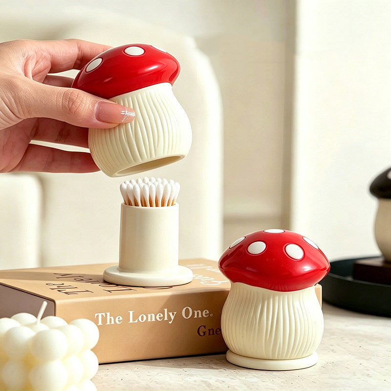 Cute Red Spotted Mushroom Toothpick Holder,  Novelty Dining Table Decor Container