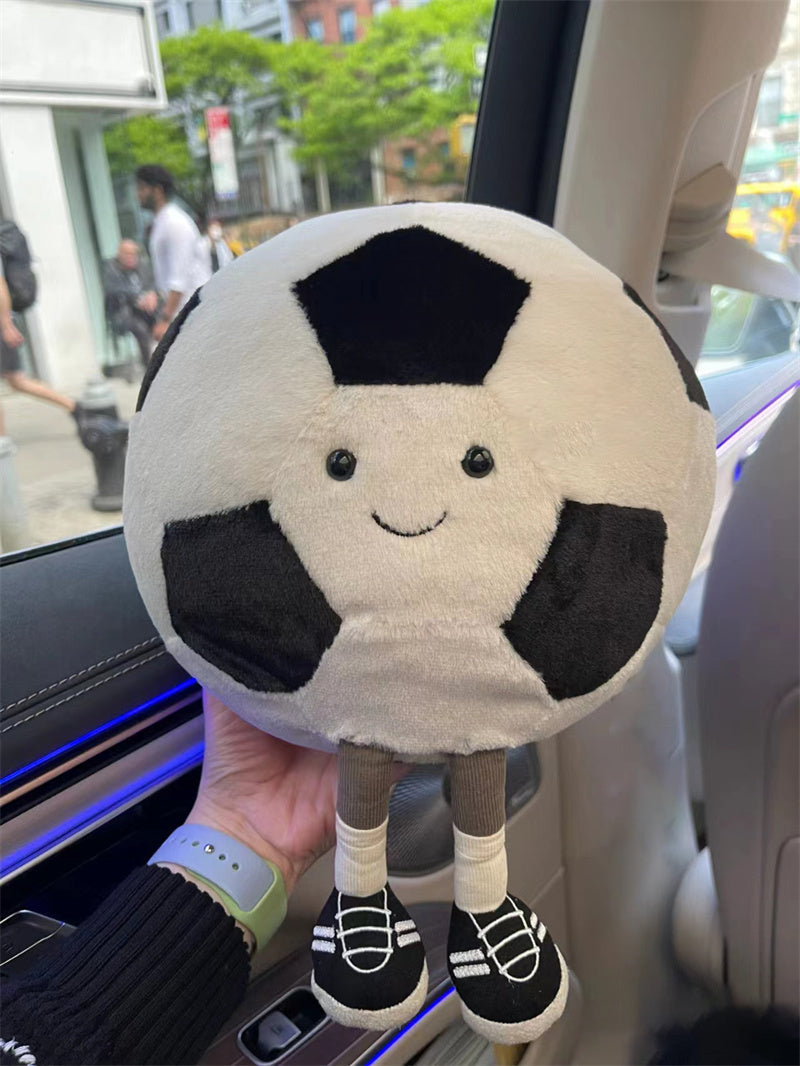 Cute Sports Ball Plush Toys - Basketball and Soccer Stuffed Dolls