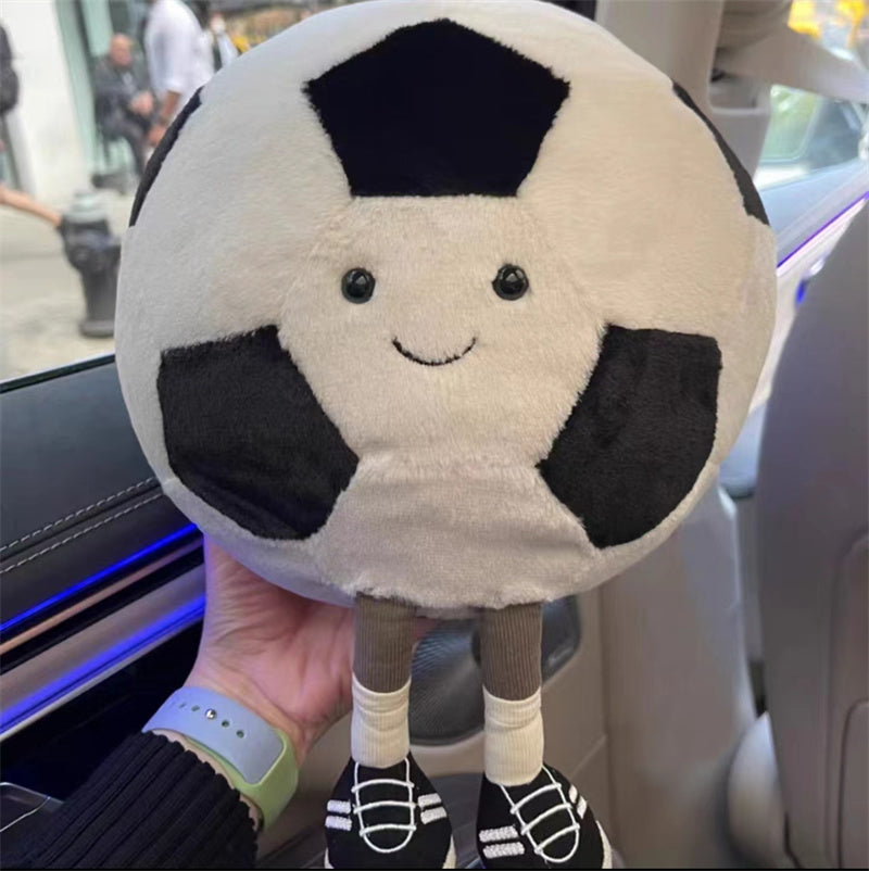 Cute Sports Ball Plush Toys - Basketball and Soccer Stuffed Dolls