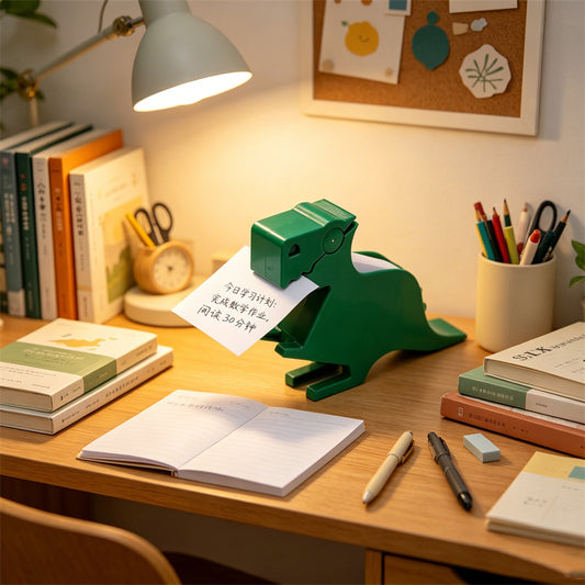 Cute T-Rex Dinosaur Sticky Note Dispenser, Fun Memo Holder & Desk Organizer, Novelty Office Gift