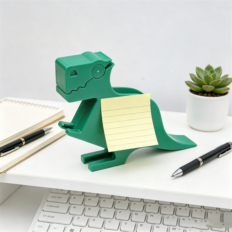 Cute T-Rex Dinosaur Sticky Note Dispenser, Fun Memo Holder & Desk Organizer, Novelty Office Gift