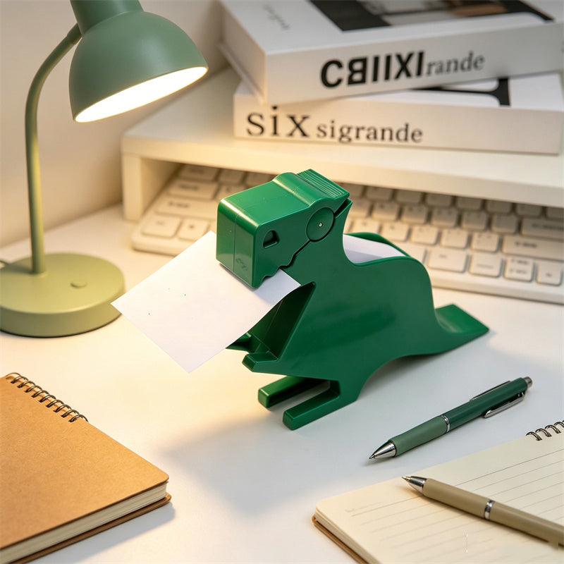 Cute T-Rex Dinosaur Sticky Note Dispenser, Fun Memo Holder & Desk Organizer, Novelty Office Gift