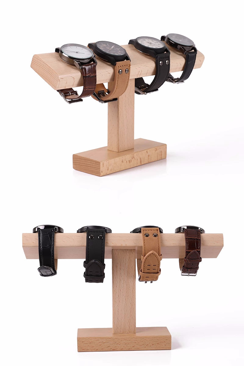 Wooden Watch Display Stand, T - Bar Watch Holder for Bracelet and Watch Organization