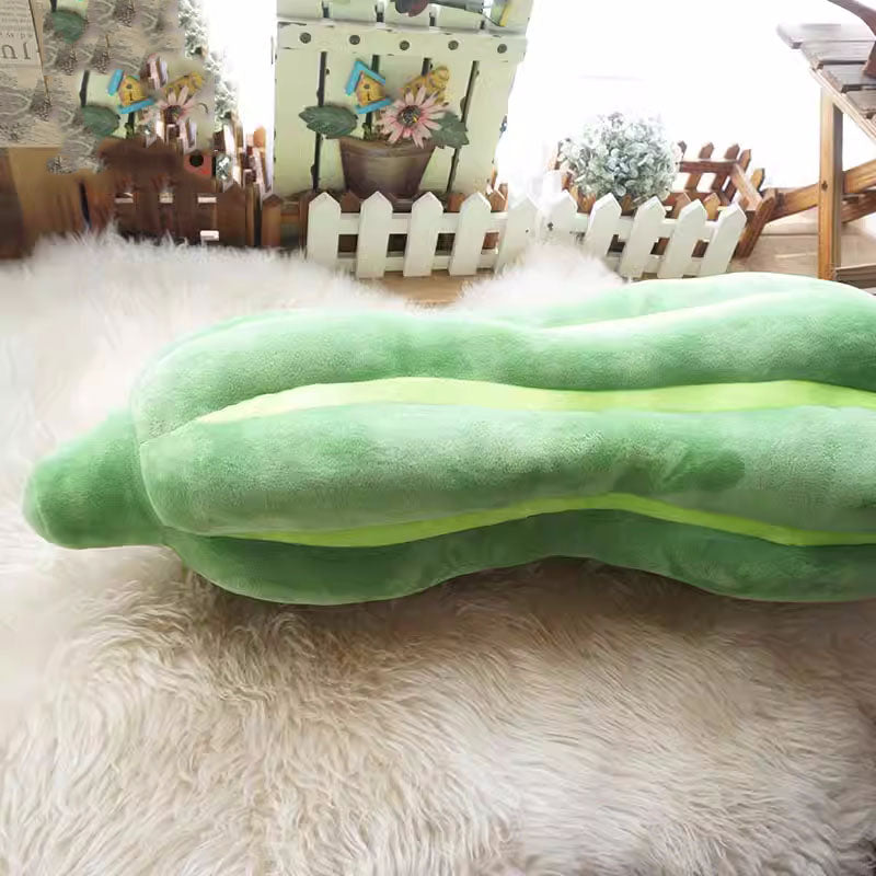 Giant Green Loofah - Shaped Plush Pillow, Soft Stuffed Toy for Cuddling