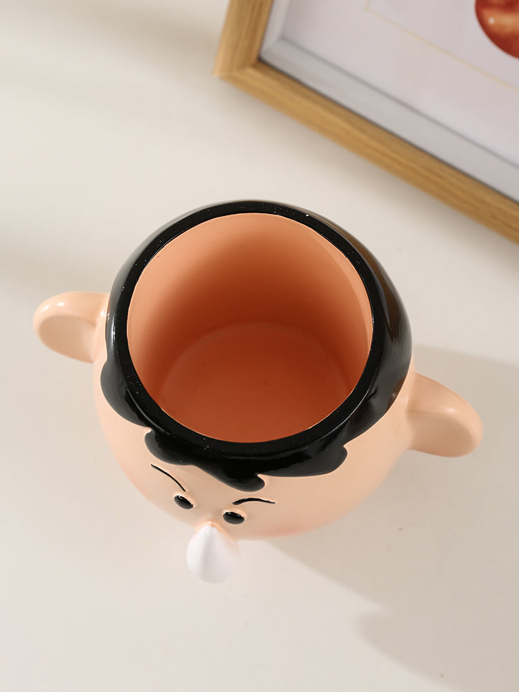 Cute Cartoon Character Pen Holder, Whimsical Desk Organizer for Pens & Small Items