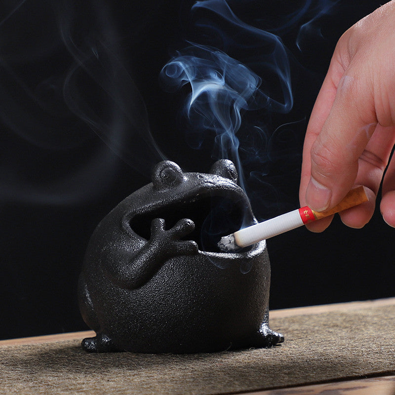 Frog - Shaped Ceramic Ashtray, Cute Animal - Themed Cigarette Ashtray