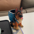 Funny Shepherd Dog Pen Holder,Cute Desk Organizer for Office & Home