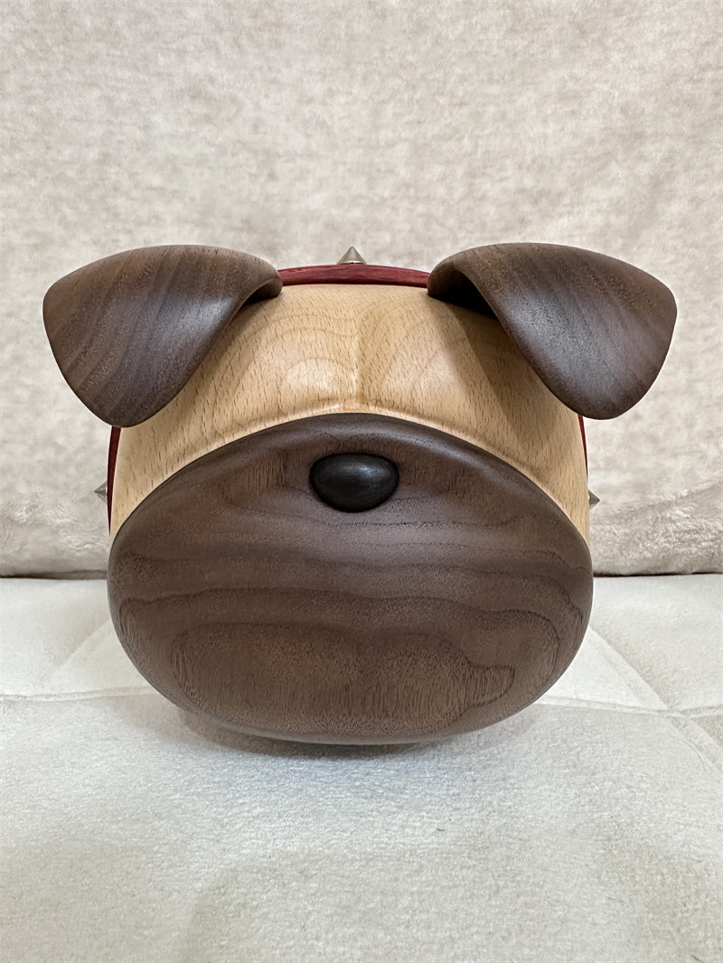 Handcrafted Wooden Bulldog Tissue Box – Decorative Pet-Themed Facial Tissue Dispenser for Home, Office, and Gift-Giving