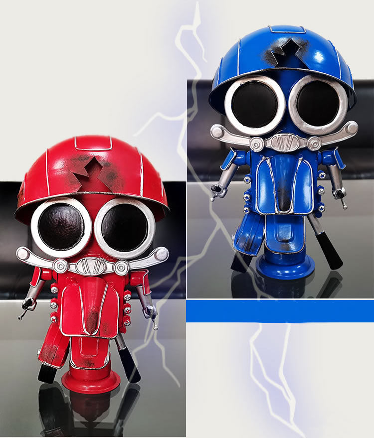 Handmade Metal Robot Figurines, Retro - Style Mechanical Character Decorations