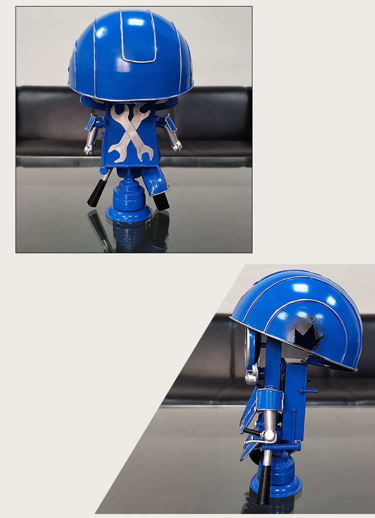Handmade Metal Robot Figurines, Retro - Style Mechanical Character Decorations
