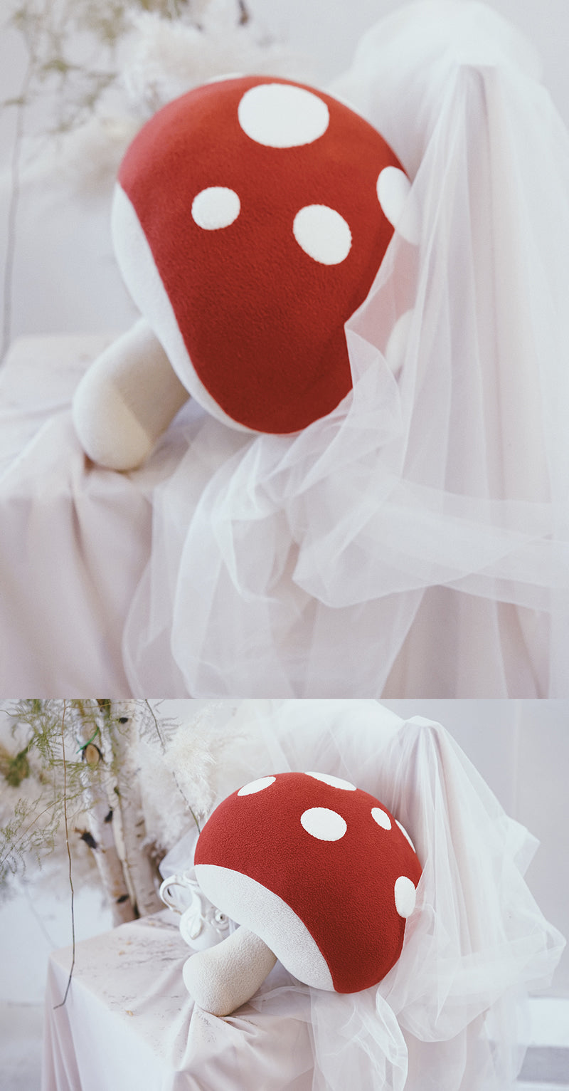 Cute Mushroom Shaped Plush Pillow, Decorative Throw Cushion for Home