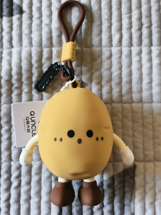 Cute Potato-Shaped Mini Zipper Pouch, Cartoon Potato Keychain Bag, Silicone Coin Purse & Earbud Case