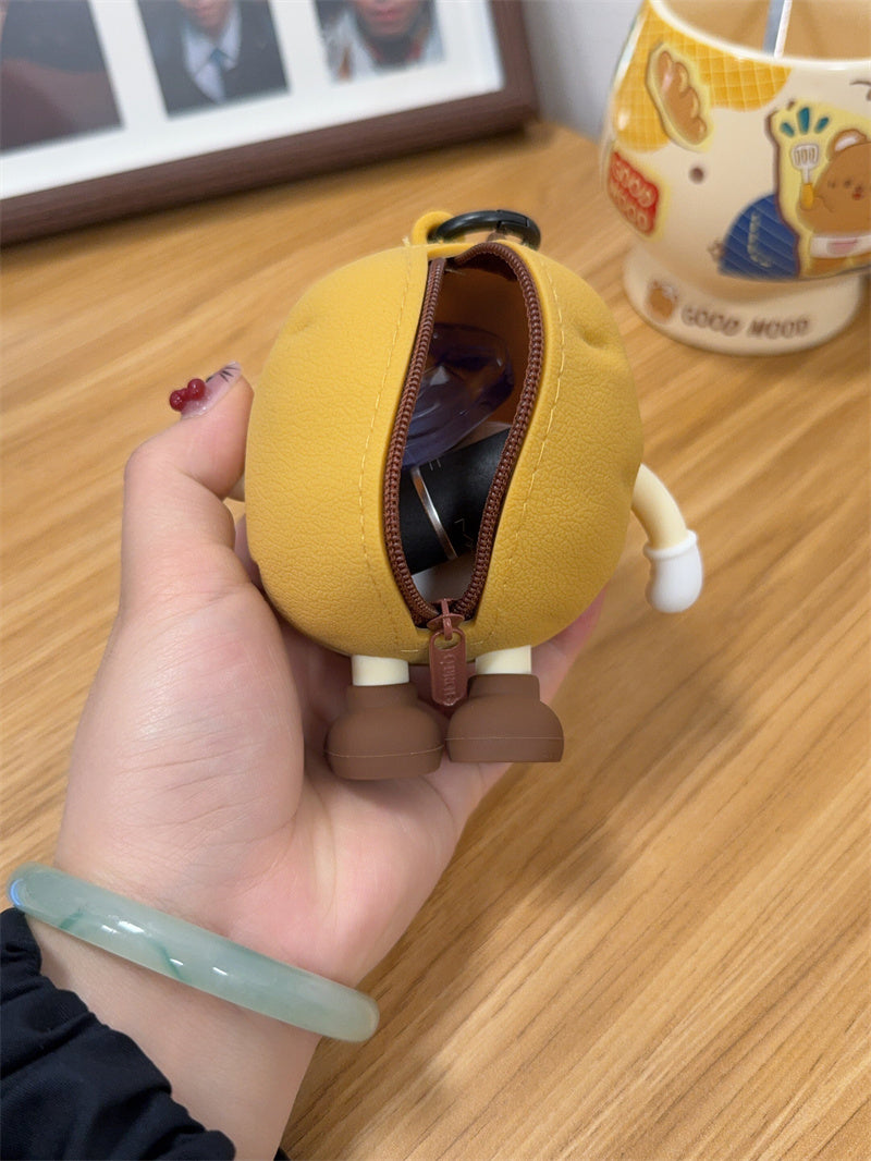 Cute Potato-Shaped Mini Zipper Pouch, Cartoon Potato Keychain Bag, Silicone Coin Purse & Earbud Case