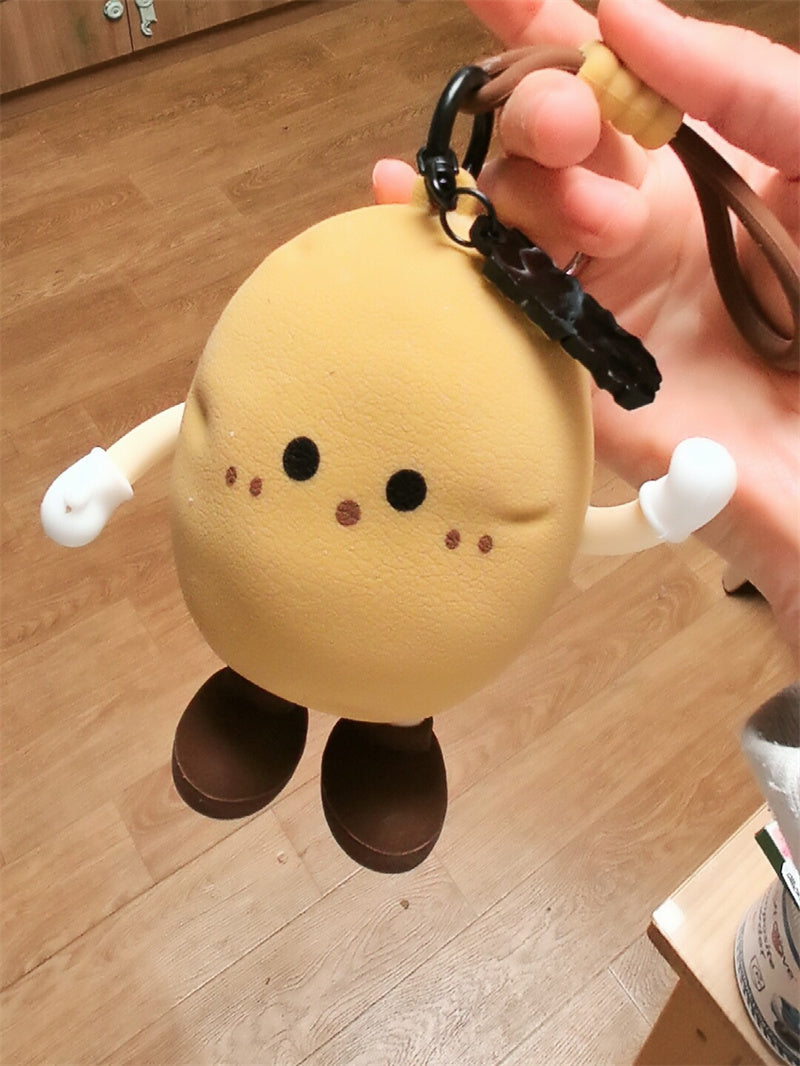 Cute Potato-Shaped Mini Zipper Pouch, Cartoon Potato Keychain Bag, Silicone Coin Purse & Earbud Case