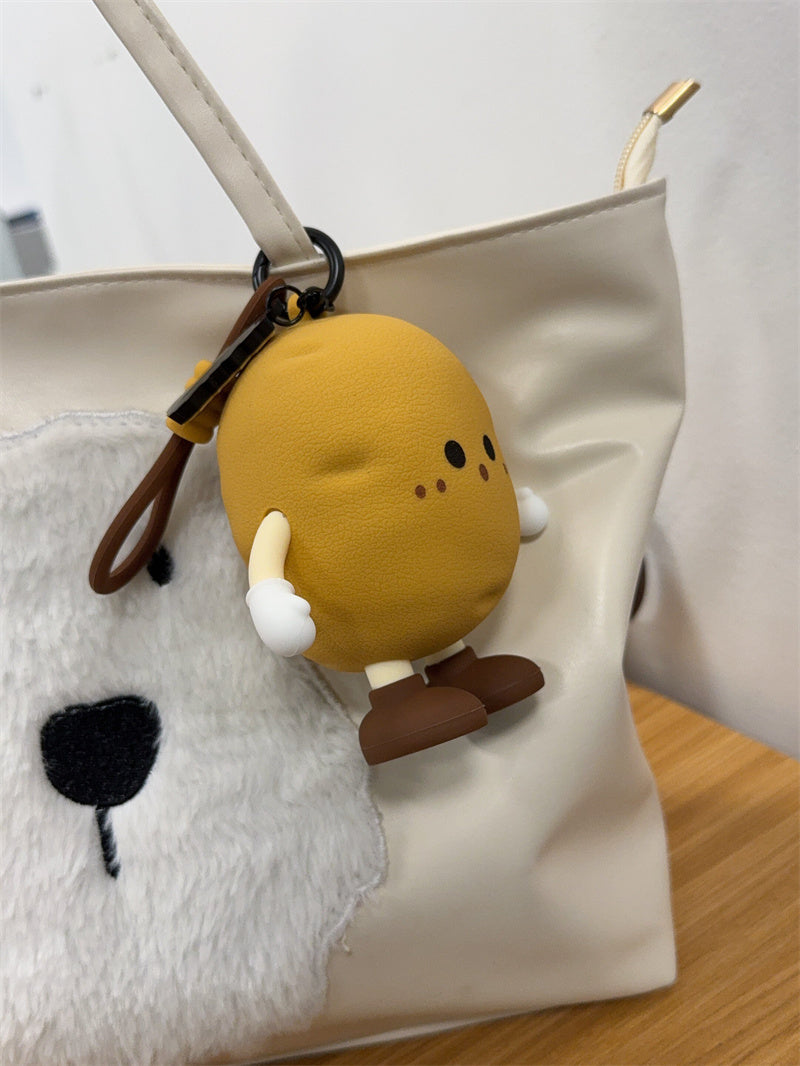 Cute Potato-Shaped Mini Zipper Pouch, Cartoon Potato Keychain Bag, Silicone Coin Purse & Earbud Case