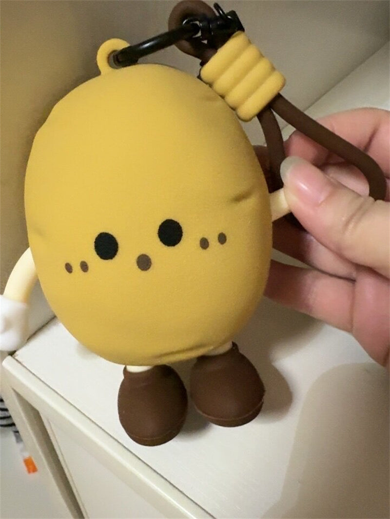 Cute Potato-Shaped Mini Zipper Pouch, Cartoon Potato Keychain Bag, Silicone Coin Purse & Earbud Case