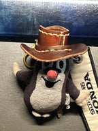 Handmade Leather Cowboy Hat Keychain, Western - Style Key Ring with Turquoise Accent