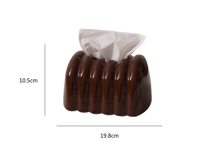 Ceramic Chocolate Tissue Box,for Kitchen, Living Room & Office Decor