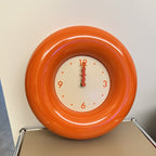 Modern Orange Circular Wall Clock - Vibrant Round Clock for Home & Office Decor