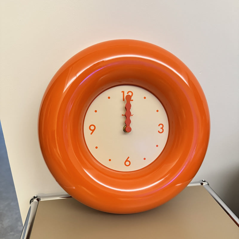 Modern Orange Circular Wall Clock - Vibrant Round Clock for Home & Office Decor