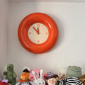 Modern Orange Circular Wall Clock - Vibrant Round Clock for Home & Office Decor