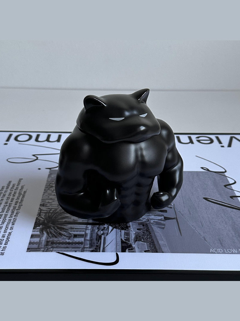 Muscular Dog & Human - Shaped Ceramic Mugs/Pen Holders, Novelty Desk Organizers